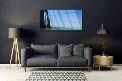 Glasbild aus Plexiglas® Felsen Meer Landschaft