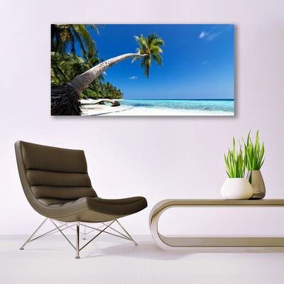 Glasbild aus Plexiglas® Strand Palme Meer Landschaft