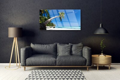 Glasbild aus Plexiglas® Strand Palme Meer Landschaft