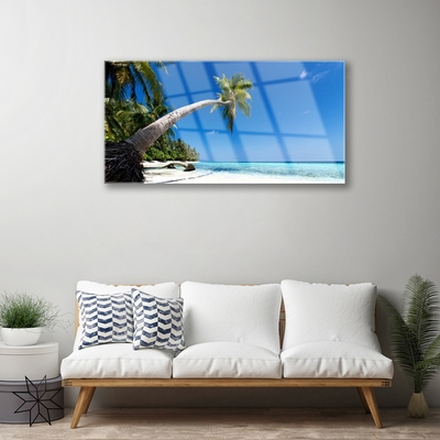 Glasbild aus Plexiglas® Strand Palme Meer Landschaft