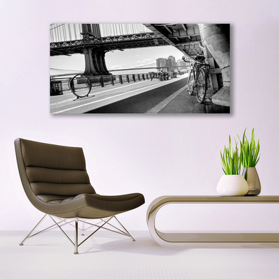 Glasbild aus Plexiglas® Brücke Straße Fahrrad Architektur