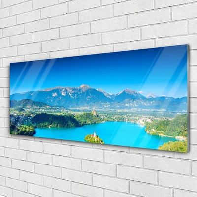 Glasbild aus Plexiglas® Gebirge See Landschaft