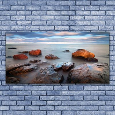 Glasbild aus Plexiglas® Steine Meer Landschaft