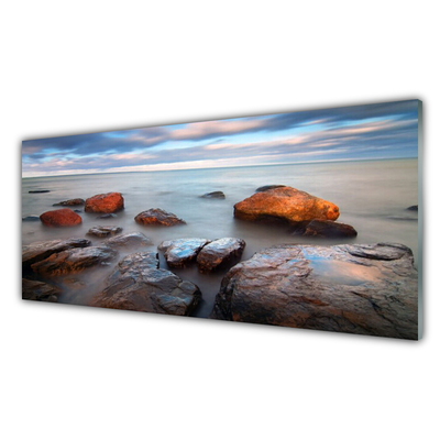 Glasbild aus Plexiglas® Steine Meer Landschaft