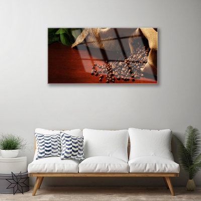Glasbild aus Plexiglas® Kaffeebohnen Küche
