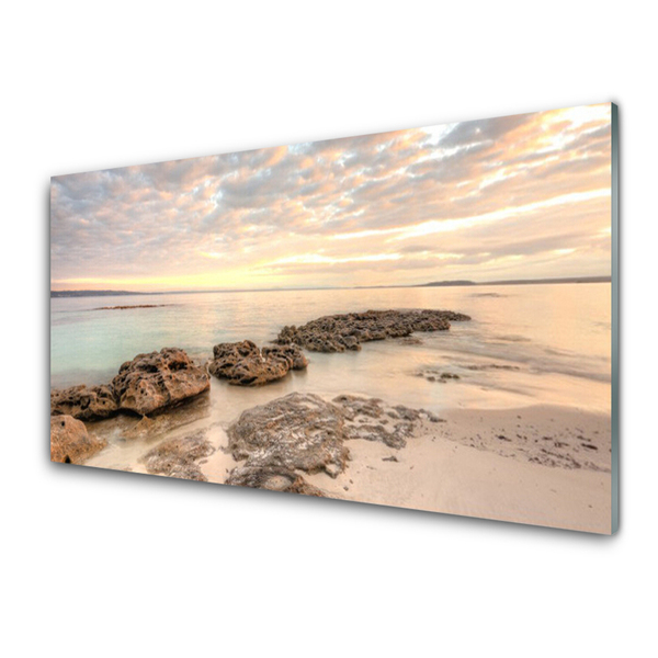 Glasbild aus Plexiglas® Meer Steine Landschaft