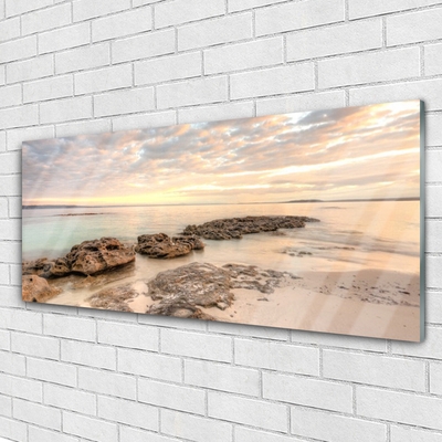 Glasbild aus Plexiglas® Meer Steine Landschaft