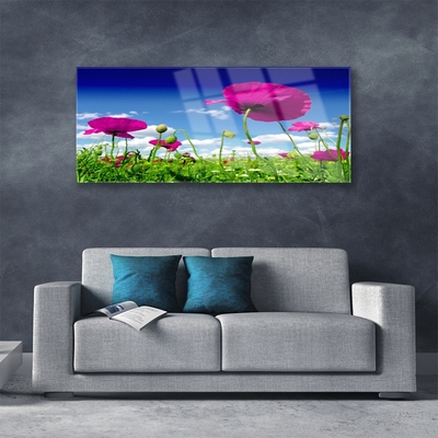 Glasbild aus Plexiglas® Wiese Blumen Natur