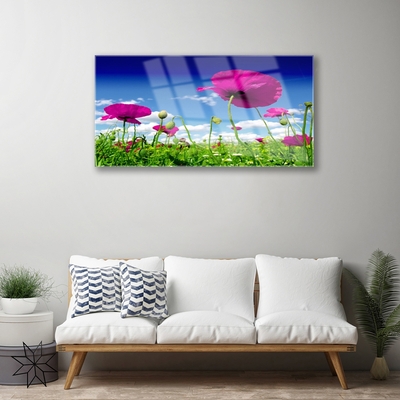 Glasbild aus Plexiglas® Wiese Blumen Natur