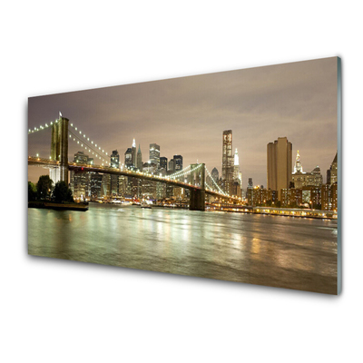Glasbild aus Plexiglas® Stadt Brücke Meer Architektur