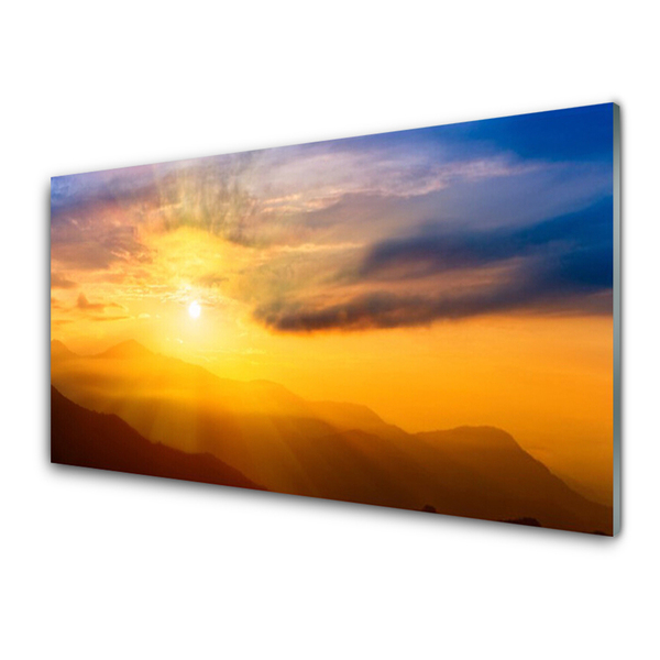 Glasbild aus Plexiglas® Gebirge Sonne Landschaft