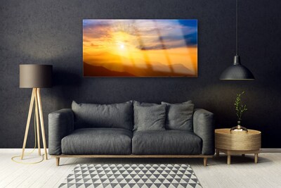 Glasbild aus Plexiglas® Gebirge Sonne Landschaft