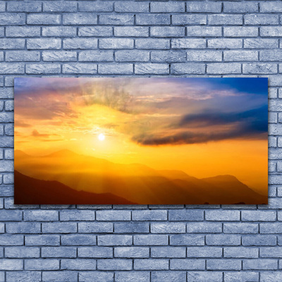 Glasbild aus Plexiglas® Gebirge Sonne Landschaft