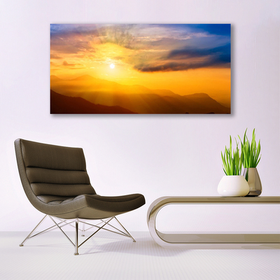 Glasbild aus Plexiglas® Gebirge Sonne Landschaft