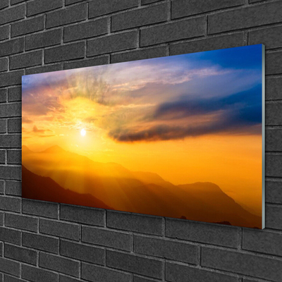 Glasbild aus Plexiglas® Gebirge Sonne Landschaft