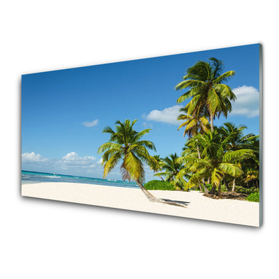 Glasbild aus Plexiglas® Strand Palmen Landschaft