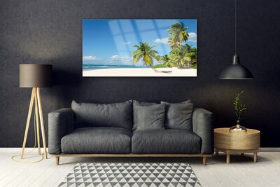 Glasbild aus Plexiglas® Strand Palmen Landschaft