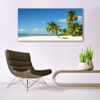 Glasbild aus Plexiglas® Strand Palmen Landschaft