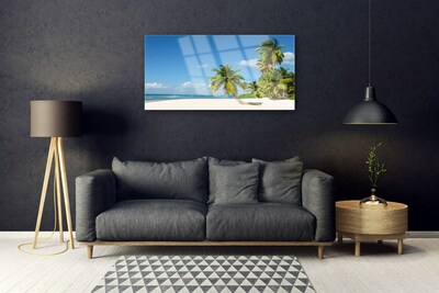 Glasbild aus Plexiglas® Strand Palmen Landschaft