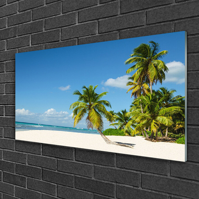 Glasbild aus Plexiglas® Strand Palmen Landschaft