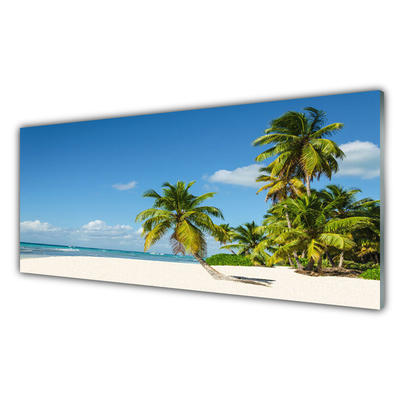 Glasbild aus Plexiglas® Strand Palmen Landschaft