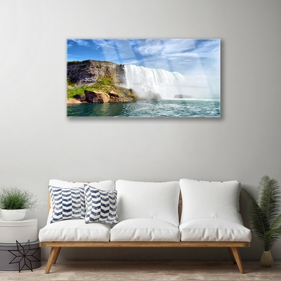 Glasbild aus Plexiglas® Wasserfall Meer Natur