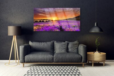 Glasbild aus Plexiglas® Sonne Wiese Blumen Natur