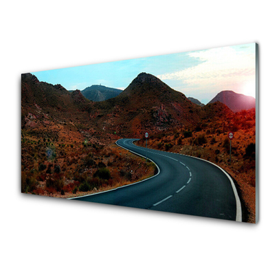 Glasbild aus Plexiglas® Gebirge Straße Landschaft