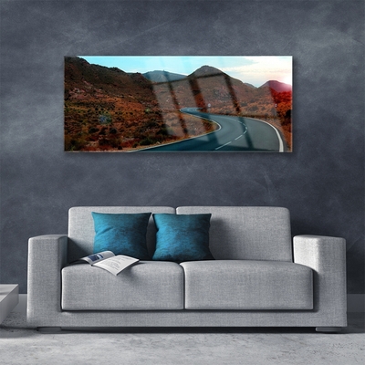 Glasbild aus Plexiglas® Gebirge Straße Landschaft