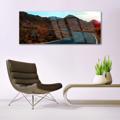 Glasbild aus Plexiglas® Gebirge Straße Landschaft