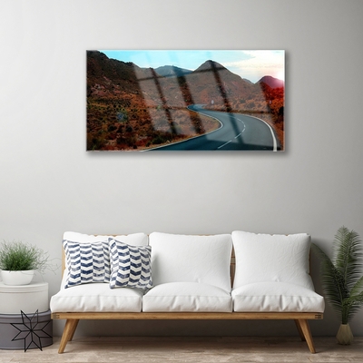 Glasbild aus Plexiglas® Gebirge Straße Landschaft