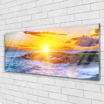 Glasbild aus Plexiglas® Sonne Meer Landschaft