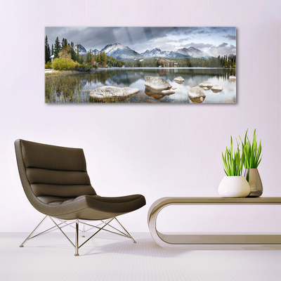 Glasbild aus Plexiglas® Gebirge Wald See Landschaft