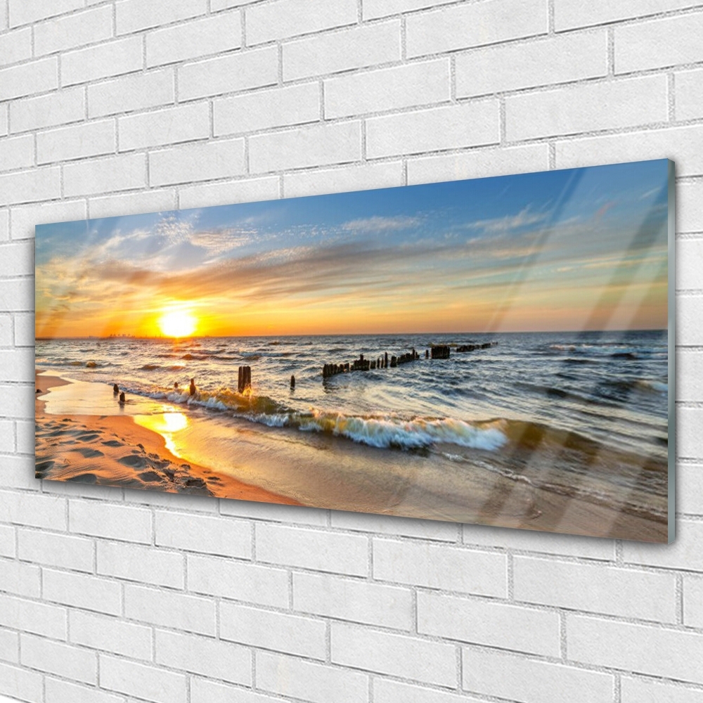 Leinwandbild Kunst-Druck 125x50 Bilder Landschaften Seychellen Strand 