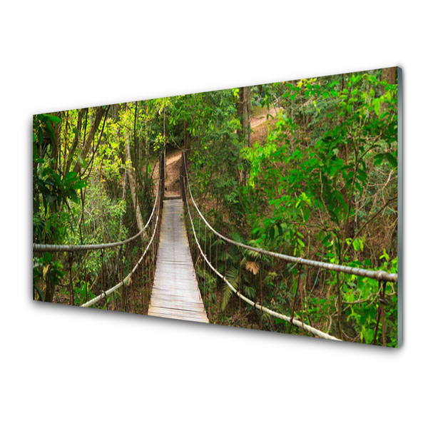 Glasbild aus Plexiglas® Brücke Wald Natur