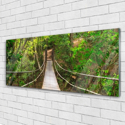 Glasbild aus Plexiglas® Brücke Wald Natur