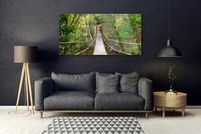 Glasbild aus Plexiglas® Brücke Wald Natur