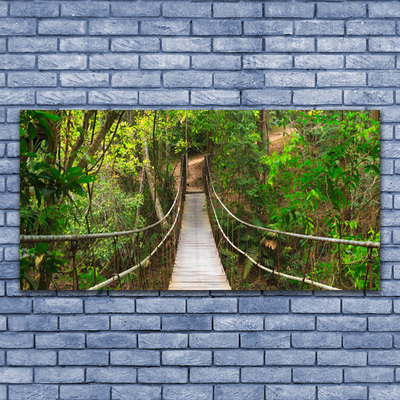 Glasbild aus Plexiglas® Brücke Wald Natur