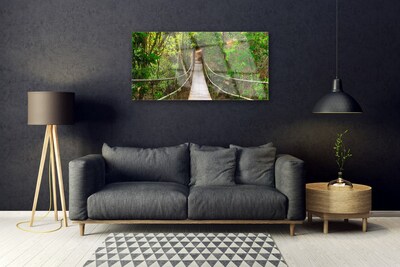 Glasbild aus Plexiglas® Brücke Wald Natur