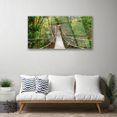 Glasbild aus Plexiglas® Brücke Wald Natur