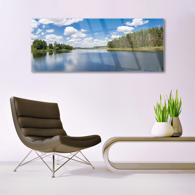 Glasbild aus Plexiglas® Wald See Landschaft