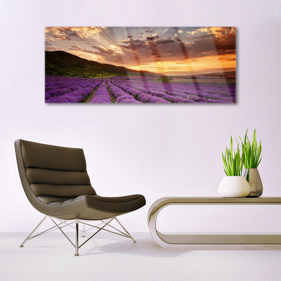 Glasbild aus Plexiglas® Gebirge Wiese Blumen Landschaft