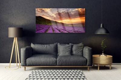 Glasbild aus Plexiglas® Gebirge Wiese Blumen Landschaft