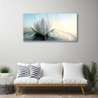 Glasbild aus Plexiglas® Blume Wasser Kunst