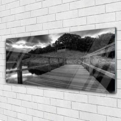 Glasbild aus Plexiglas® Brücke See Architektur