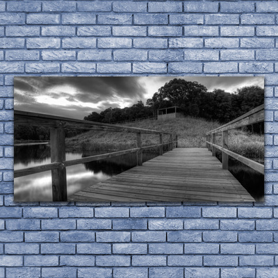 Glasbild aus Plexiglas® Brücke See Architektur