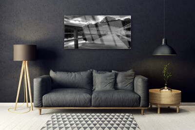 Glasbild aus Plexiglas® Brücke See Architektur