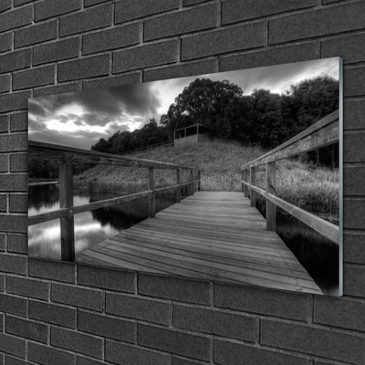 Glasbild aus Plexiglas® Brücke See Architektur