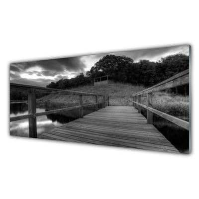Glasbild aus Plexiglas® Brücke See Architektur