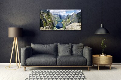 Glasbild aus Plexiglas® Gebirge See Landschaft